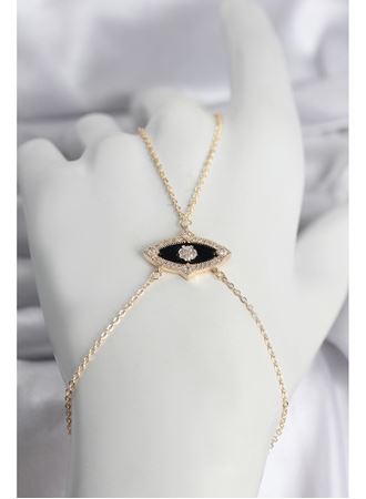 Pirinç Göz Model Gold Renk Zirkon Taşlı Kadın Şahmeran