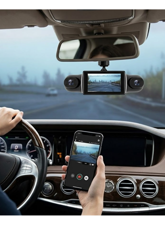 WiFi Destekli Araç İçi Kamera 170 Derece Geniş Açılı ve Loop Kayıt Özellikli