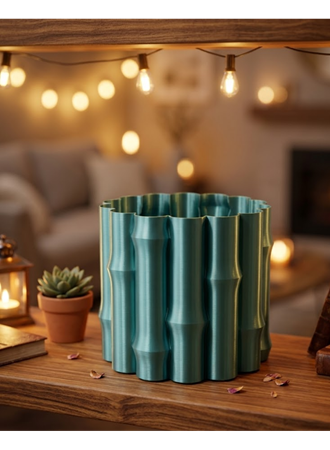 Parlak Yeşil Dekoratif Vazo Modern Tasarım Şık Masa Üstü Aksesuar