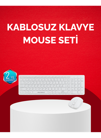 Tam Boy Kablosuz Klavye Mouse Seti - Gelişmiş Bağlantı ve Sessiz Performans