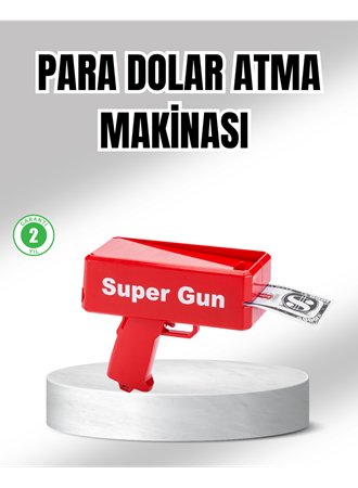 Super Money Gun Para Saçma Tabancası Yüksek Atış Güçlü Kırmızı Model