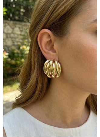 Pirinç Gold Renk Vintage Kadın Küpe