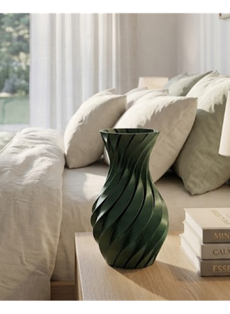 3D ÜRÜN SPİRAL VAZO YEŞİL