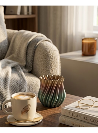 3D KIVRIMLI VAZO SİYAH