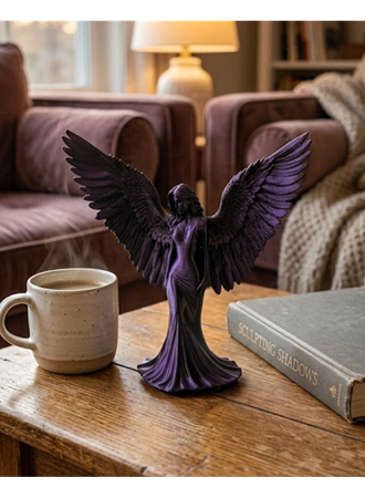 Küçük Boy Mor Melek İnsan Biblo Estetik Dekoratif Obje