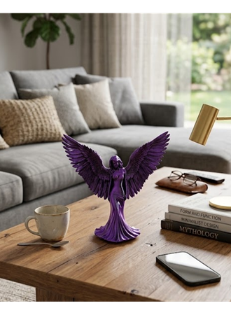 Mor Melek Biblo Küçük Boy Dekoratif Angel Figür Modern Ev Aksesuarı