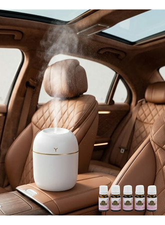 Aromaterapi Özellikli Mini Hava Nemlendirici 5 Esans Hediyeli LED Işıklı Difüzör