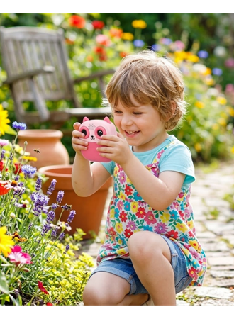 Çocuklar İçin Baskılı Mini Kamera 6 Kalem 5 Kağıt Rulosu Hediyeli Eğlenceli Fotoğraf Makinesi