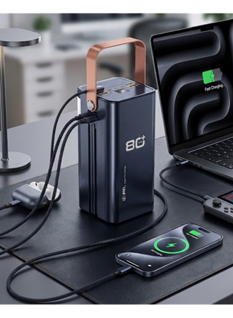 80000 mAh Taşınabilir Powerbank Süper Hızlı Şarj Çoklu Çıkış ve LED Göstergeli