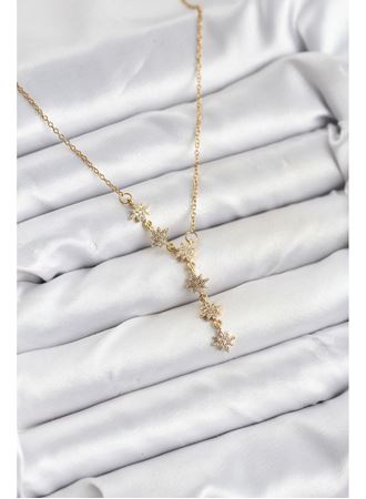 316L Çelik Zincir Gold Renk Kutup Yıldızı Model Kadın Kolye