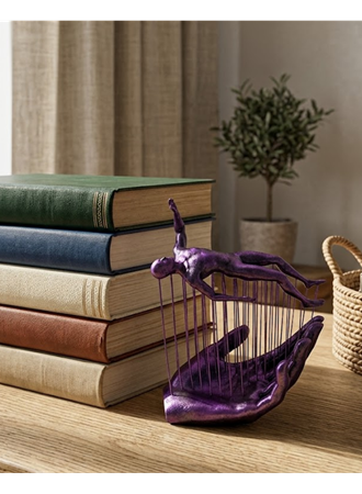 3D Mor İnsan Figürü Dekoratif Duvar ve Masa Üstü Sanat Objesi