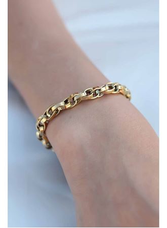 Gold Renk 316L Çelik Zincir Kadın Bileklik