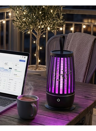 Elektrikli Böcek Öldürücü UV Mor Işık Sessiz Çalışma Gece Lambalı Güvenli Kullanım