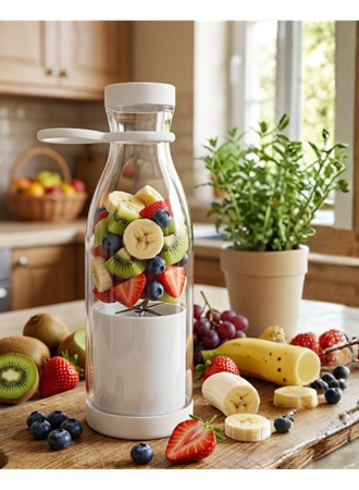 USB Şarjlı Mini Blender Taşınabilir Smoothie Yapıcı 380 ml Pratik Kullanım