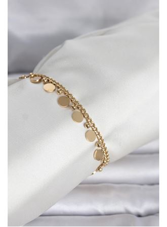 316L Çelik Gold Renk Pullu Model Kadın Bileklik