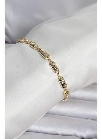 Pirinç Gold Renk Kutup Yıldızı İşleme Kadın Bileklik