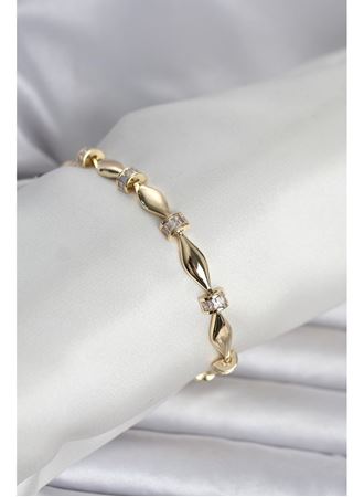 Pirinç Gold Renk Sütun Model Kadın Bileklik