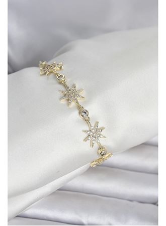 Pirinç Gold Renk Kutup Yıldızı Model Kadın Bileklik