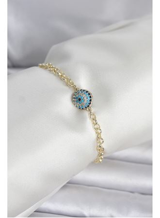 Pirinç Gold Renk Nazar Model Kadın Bileklik