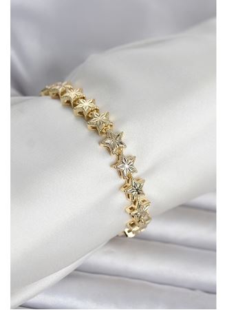Pirinç Gold Renk Yıldız Model Kadın Bileklik