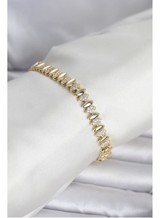 Pirinç Gold Renk Arpa Model Kadın Bileklik