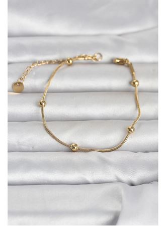 316L Çelik Gold Renk Top Zincirli Kadın Bileklik