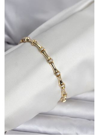Pirinç Gold Renk Kemik Model Kadın Bileklik