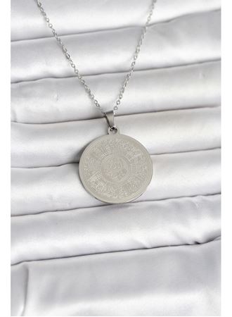 316L Çelik Gümüş Renk Ayetel Kürsi Yazılı Kolye