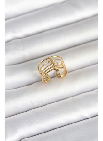 316L Çelik Gold Renk Vintage Model Kadın Yüzük