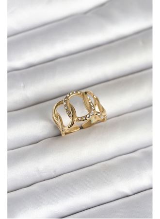 316L Çelik Gold Renk Samanyolu Model Kadın Yüzük