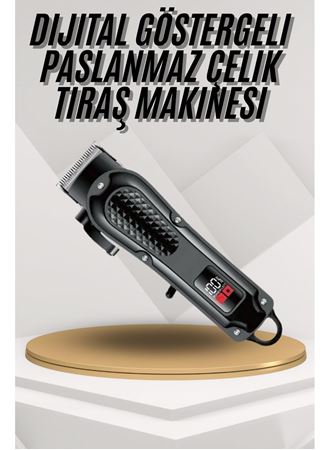 Dijital Profesyonel Kablosuz Saç Sakal Tıraş Makinası Sessiz Paslanmaz Çelik