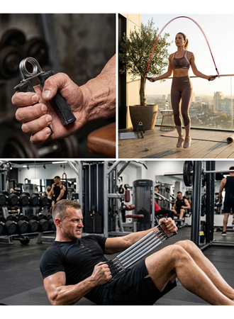 Çok Amaçlı Spor Seti Atlama İpi El Yayı Karın Kas Aleti