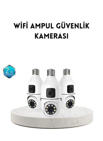 Ampul Tipi WiFi Kamera 2MP Lensli Full HD Görüntü ve Akıllı Hareket Algılama