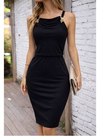 Kadın Omuzlardan Açık Degaje Yakalı Toka Detaylı Viskon Kısa Elbise