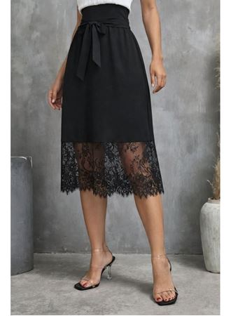 Kadın Askılı V Yakalı Dantelli Midi Viskon Elbise