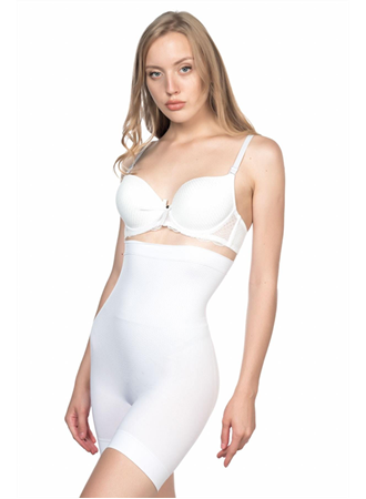 Beyaz MI Emay 2056 Yüksek Bel Masajlı Uzun Paça Korse