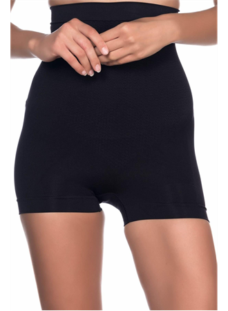 Siyah MI Emay 2055 Yüksek Bel Masajlı Boxer Korse