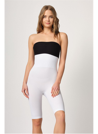 Beyaz MI Emay 2044 Yüksek Bel Double Uzun Paçalı Korse