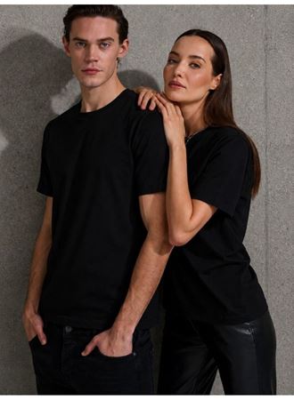 Unisex Kısa Kollu Bisiklet Yaka Basic Viskon Bluz