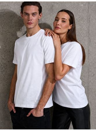 Unisex Kısa Kollu Bisiklet Yaka Basic Viskon Bluz