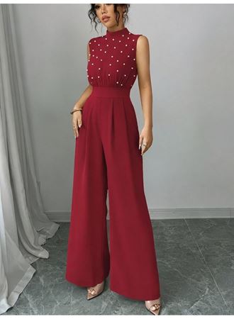 Kadın Balıkçı Yaka Kolsuz Incili Beli Kuşaklı Uzun Janjan Tulum