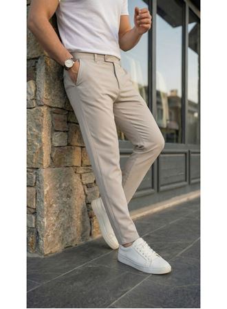 Erkek Slim Fit Dilli Kumaş Pantolon