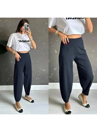 Kadın Krep Kumaş Balon Pantolon