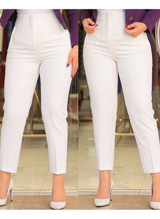 Kadın üste Oturan Paçası Bilek üzerinde Biten Atlas Kumaş Pantolon 36 (S) - 50 (5XL)