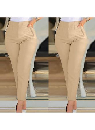 Kadın üste Oturan Paçası Bilek üzerinde Biten Krep Kumaş Pantolon 36 (S) - 50 (5XL)