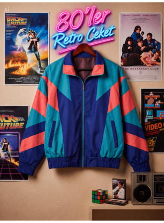 Kadın - Erkek 80'ler Dönemi Retro Ceket