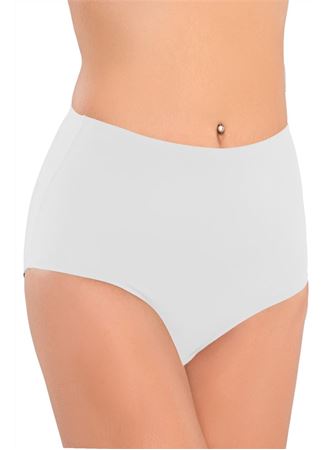 Yüksek Bel Beyaz Yapıştırma Lazer Kesim Slip Korse Külot