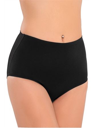 Yüksek Bel Siyah Yapıştırma Lazer Kesim Slip Korse Külot