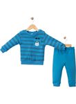 856321 ASKI CEPLİ ÇİZGİLİ TAKIM 9 Ay,12 Ay,18 Ay mavi