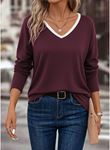 Kadın Uzun Kollu V Yakalı Viskon Iki Iplik Bluz